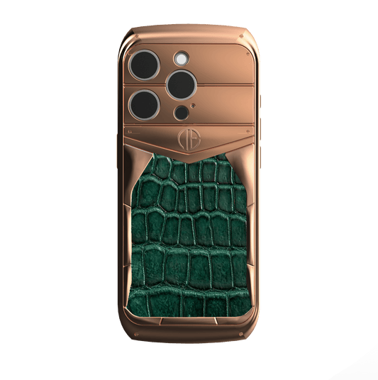 18K Rose Gold CrocoLuxe iPhone 16 Pro / Pro Max Housing Phone Case - Truly Exquisite